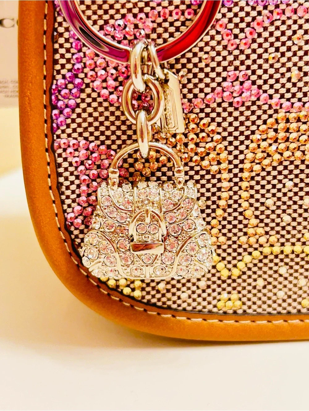 EXTREMELY RARE Coach 3-D Y2K Crystal  SoHo Purse Keychain/ Bag Charm
